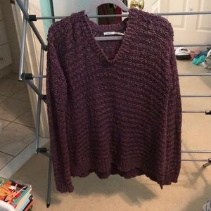 Purple oversized knit sweater